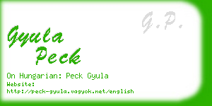 gyula peck business card